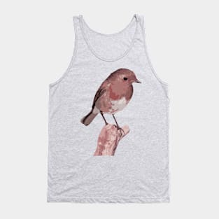 Robin Perched on a Piece of Wood Tank Top